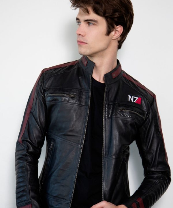 Mens Commander Shepard Mass Effect N7 Leather Jacket