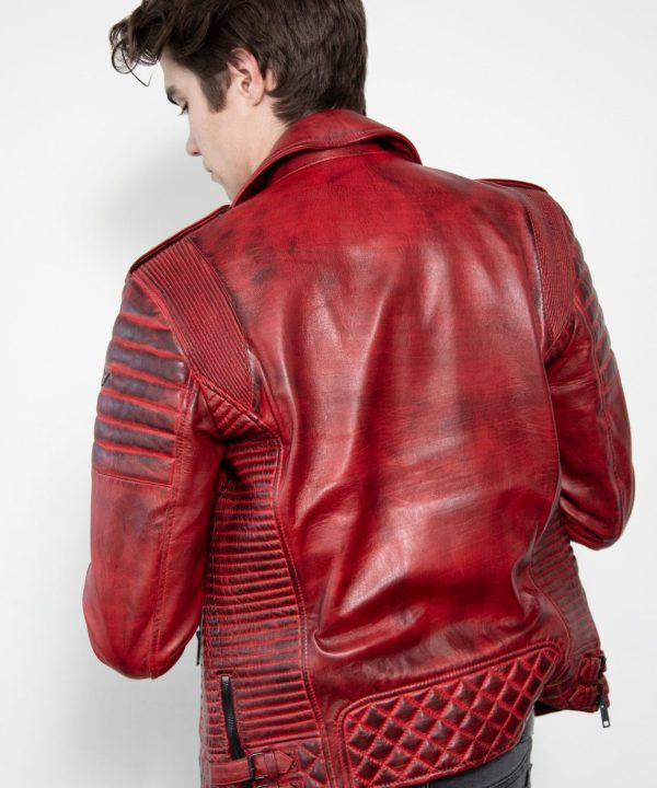 Red Leather Jacket for Men