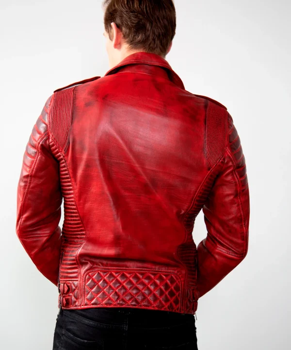 Red Leather Jacket for Men