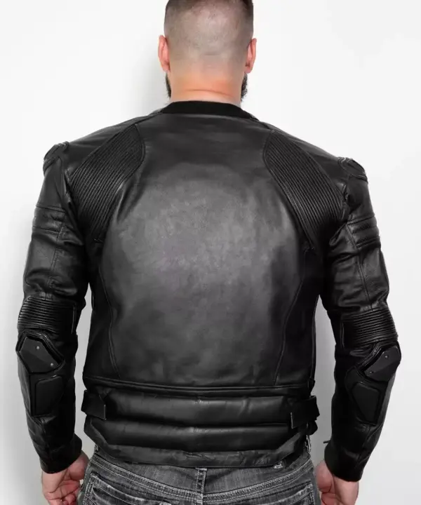 vlack riding motorcycle leather jacket