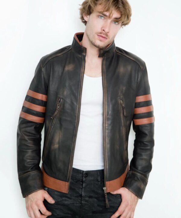Alternative view of Logan - Brown Leather Wolverine Jacket