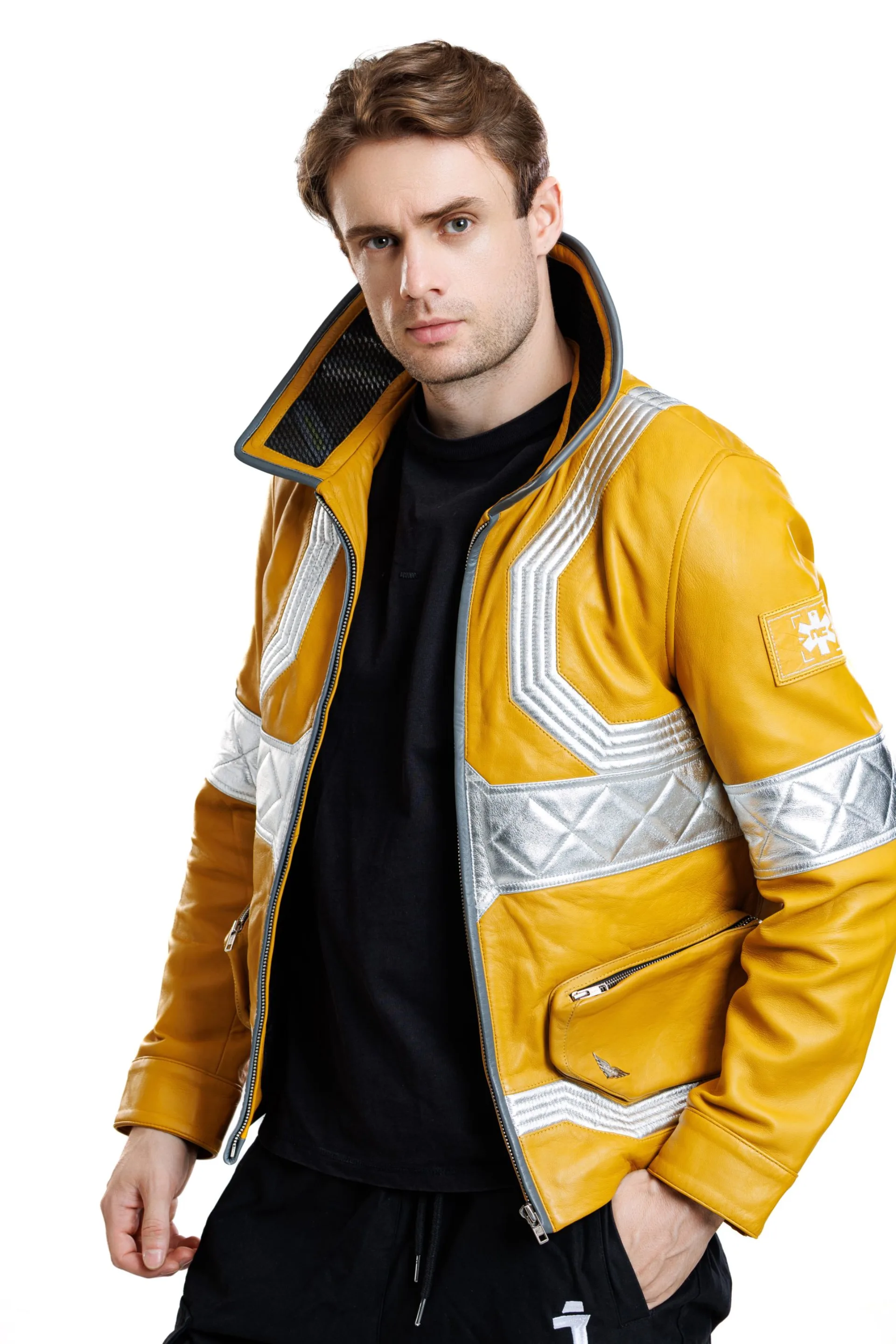 Cyberpunk Edgerunner David Martinez Yellow Leather Jacket